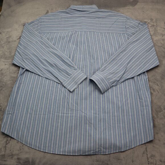 Chaps Shirt Mens 2XT Blue White Stripe Button Down Long Sleeve - Picture 13 of 16